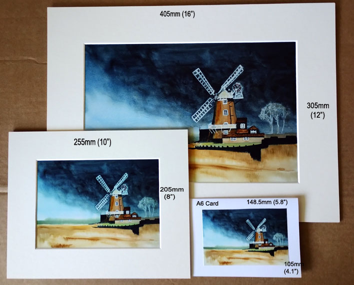 Cley Windmill used as example of Print and card sizes